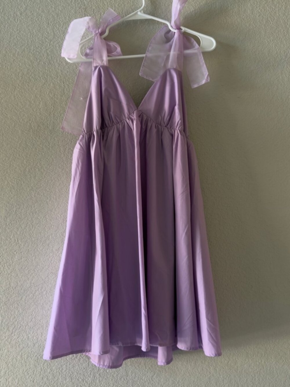 Sweet Lavender Organza-Tie Mini Dress – Size S